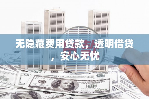 伊吾无隐藏费用贷款，透明借贷，安心无忧