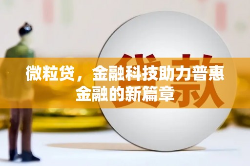 伊吾微粒贷，金融科技助力普惠金融的新篇章