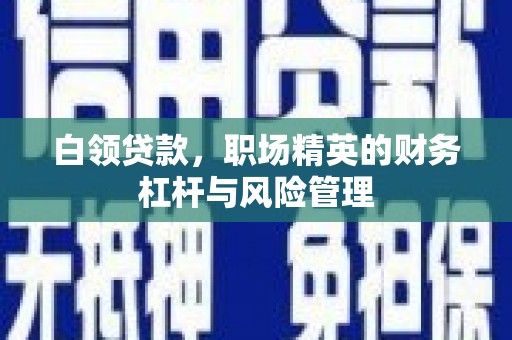 伊吾白领贷款，职场精英的财务杠杆与风险管理