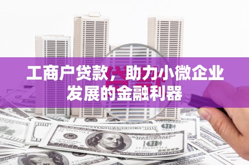 伊吾工商户贷款，助力小微企业发展的金融利器