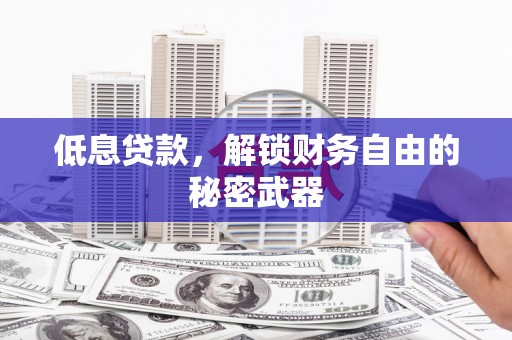 伊吾低息贷款，解锁财务自由的秘密武器