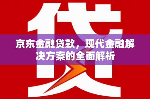 伊吾京东金融贷款，现代金融解决方案的全面解析