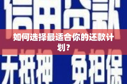 伊吾如何选择最适合你的还款计划？