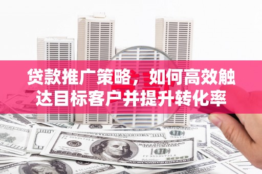 伊吾贷款推广策略，如何高效触达目标客户并提升转化率