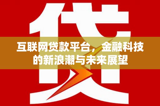 伊吾互联网贷款平台，金融科技的新浪潮与未来展望