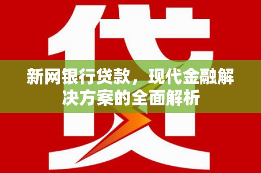 伊吾新网银行贷款，现代金融解决方案的全面解析