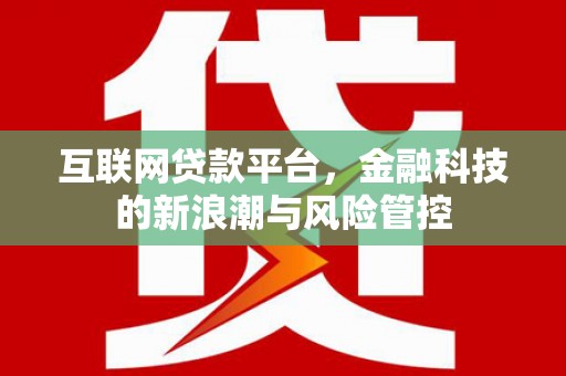 伊吾互联网贷款平台，金融科技的新浪潮与风险管控