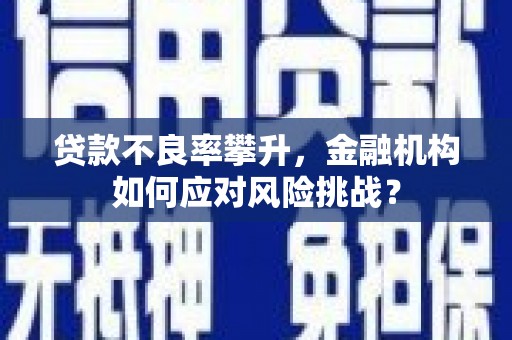 伊吾贷款不良率攀升，金融机构如何应对风险挑战？