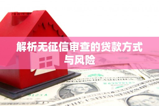 伊吾解析无征信审查的贷款方式与风险