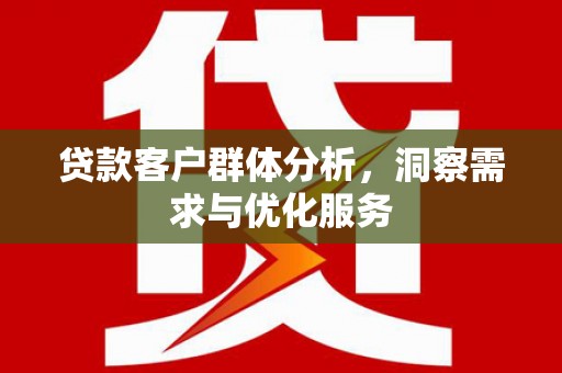 伊吾贷款客户群体分析，洞察需求与优化服务